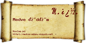 Medve Ádám névjegykártya